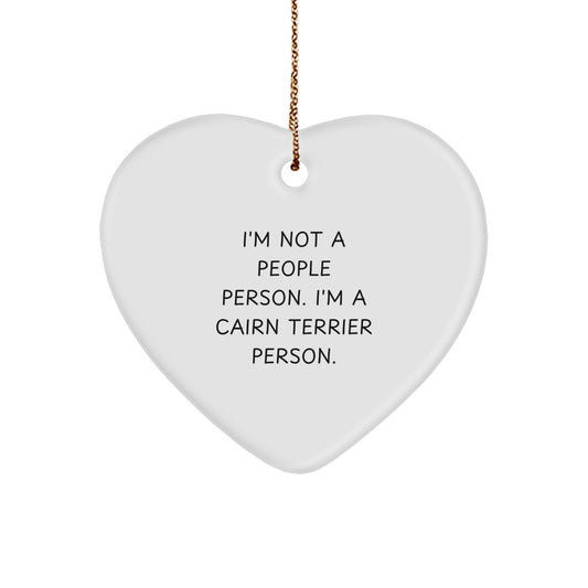 Cute Cairn Terrier Dog Heart Ornament Gift from Friends for Christmas, Inspirational Cairn Terrier Dog Lover People Person Christmas Unique Gifts, Funny Cairn Terrier Dog Heart Decoration for Home - Image 1