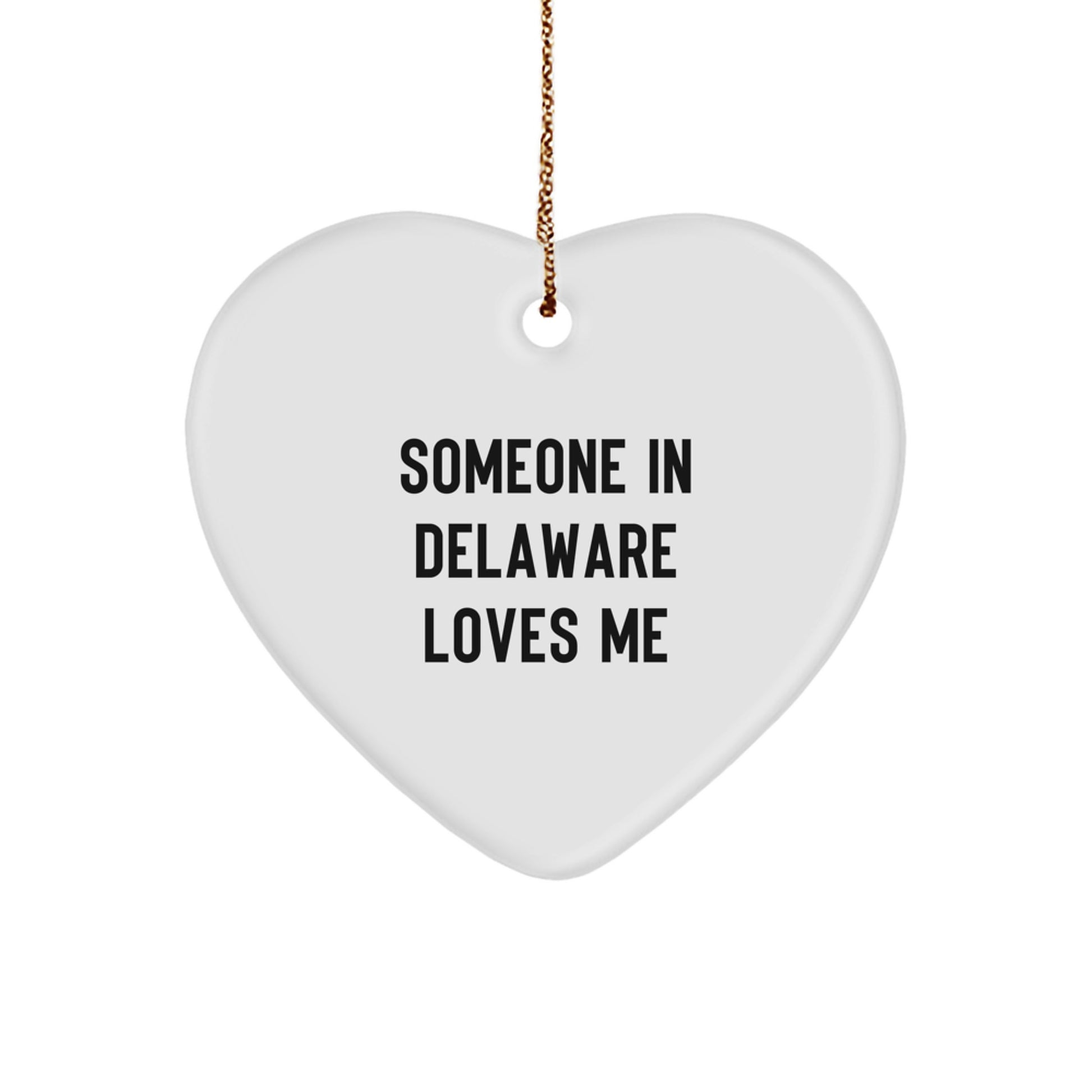 Delaware Heart Ornament Christmas Gift for Neighbors Collectible - Image 1