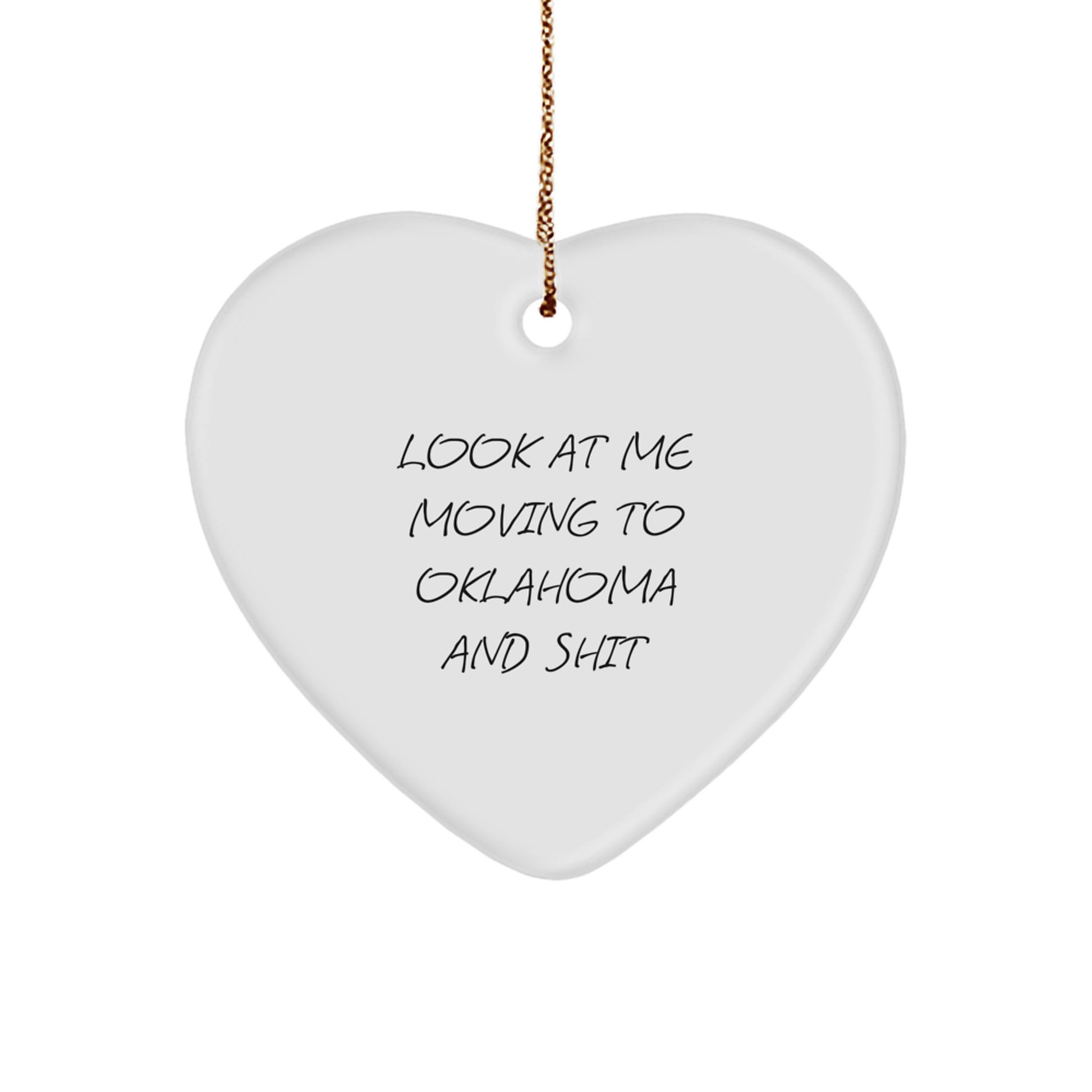 Funny Oklahoma Heart Ornament, Gifts from Men to Friends in Oklahoma, Unique Christmas Unique Gifts for Him - Image 1
