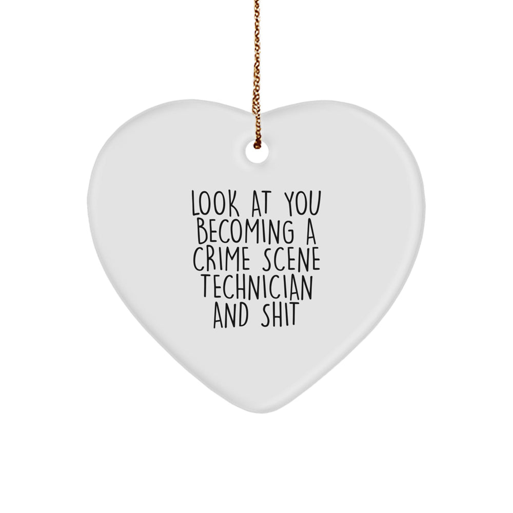Crime Scene Technician Gifts, Funny Quote, Heart Ornament, Gifts from Men to Crime Scene Technician for Christmas Unique Gifts - Image 1