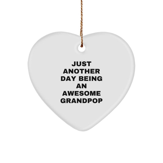 Funny Grandpop Heart Ornament Gifts from Family Members for Christmas Unique Grandpop - Image 1