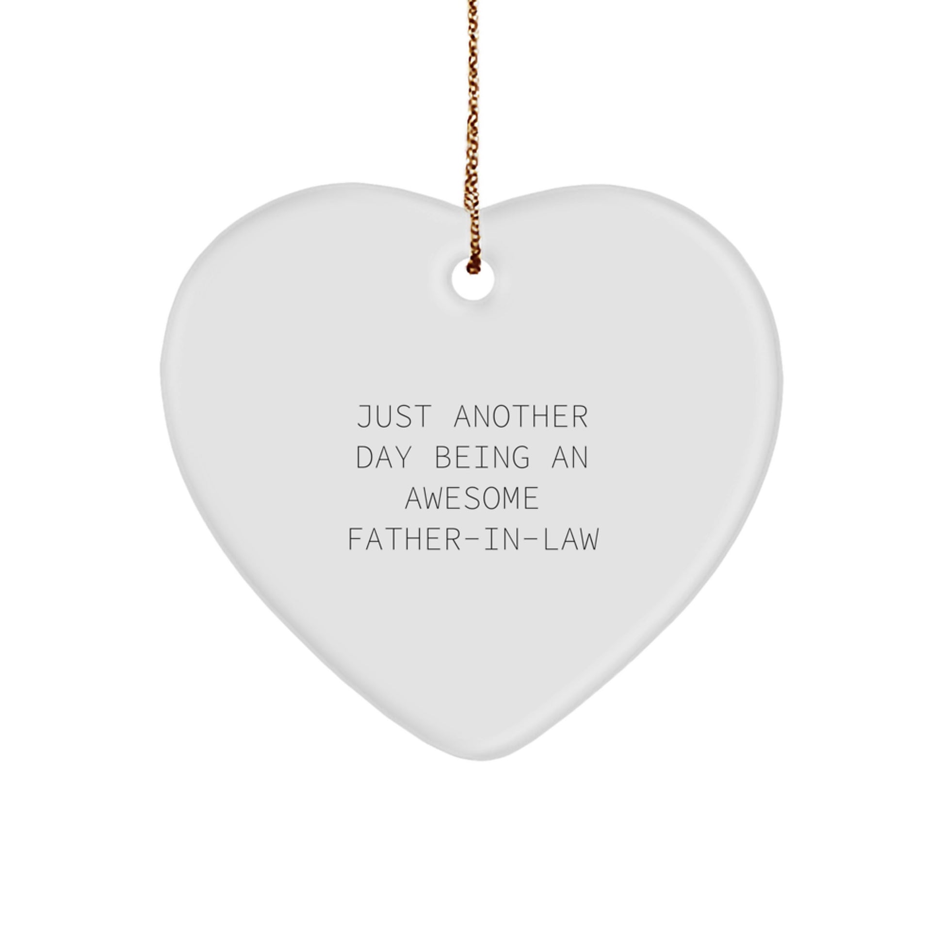 Funny Father-in-law Gifts from Men, Heart Ornament with Inspirational Quote, Christmas Unique Gifts for Father-in-law, Gifts for Him - Image 1