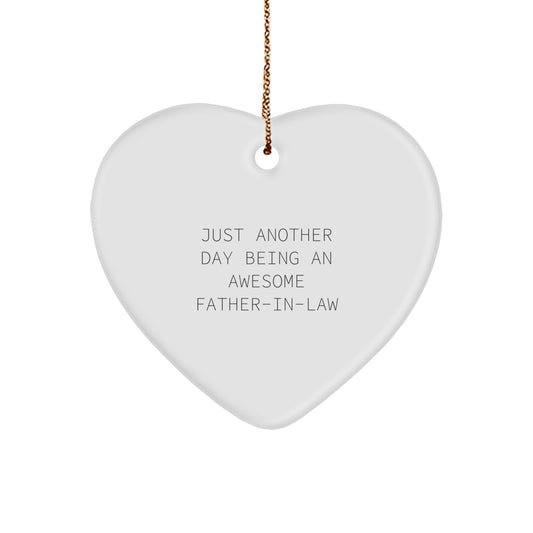 Funny Father-in-law Gifts from Men, Heart Ornament with Inspirational Quote, Christmas Unique Gifts for Father-in-law, Gifts for Him - Image 1