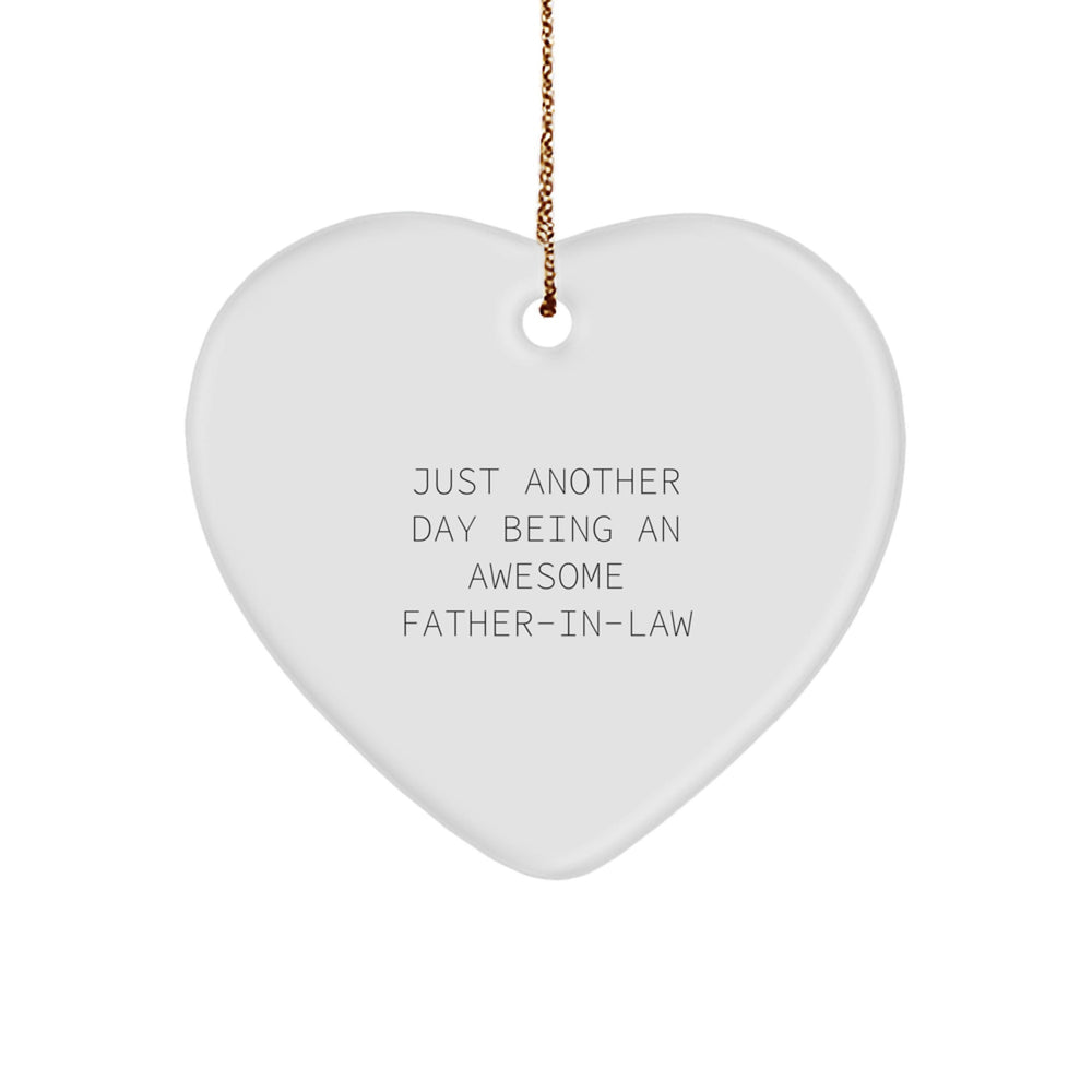 Funny Father-in-law Gifts from Men, Heart Ornament with Inspirational Quote, Christmas Unique Gifts for Father-in-law, Gifts for Him - Image 1