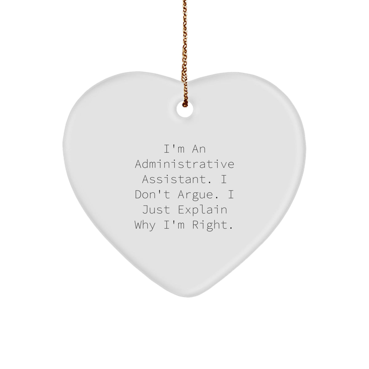 Funny Administrative Assistant Heart Ornament Gifts from Friends to Administrative Assistants, Christmas Unique Gift for Coworkers - Image 1