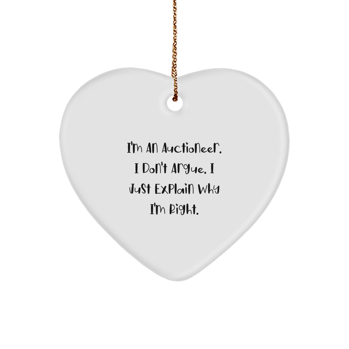 Auctioneer Heart Ornament, Funny Christmas Unique Gift for Auctioneer, Gifts from Men to Friends - Image 1