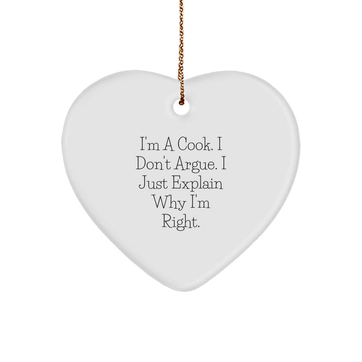 Cook Heart Keepsake Holiday Premium Christmas Ornament for Him Gift - Image 1