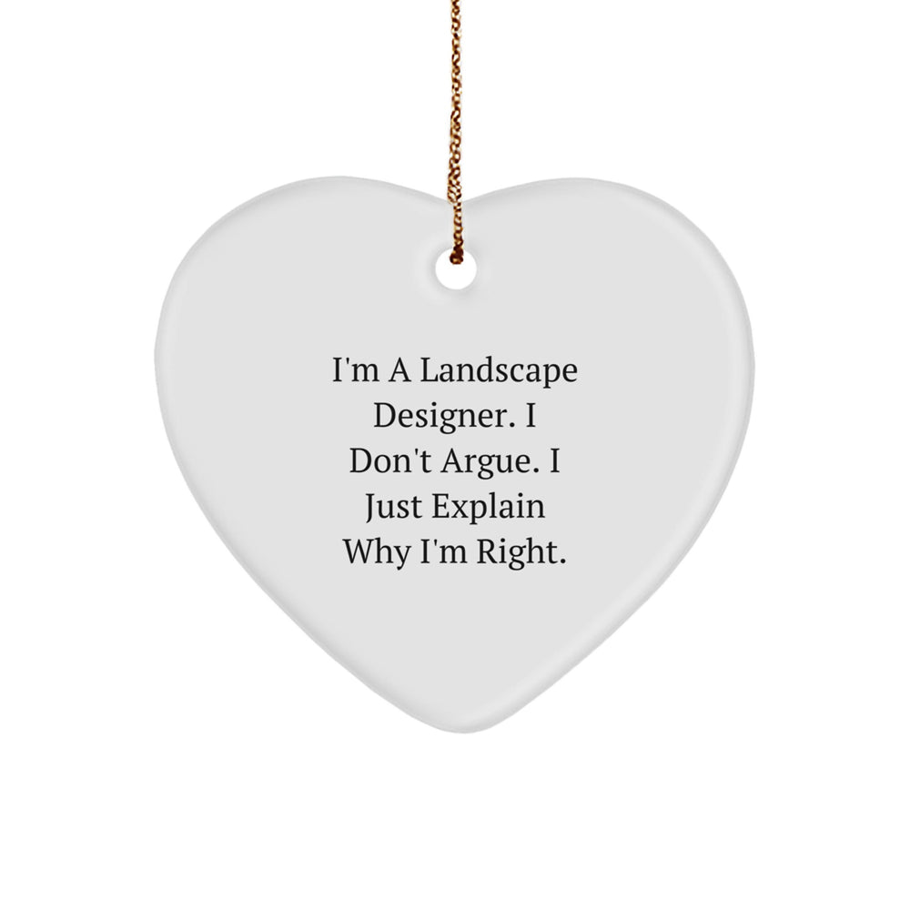 Landscape Designer Gifts Funny Heart Ornament from Friends, Gifts for Landscape Designer, Men, or Women, Christmas Unique Presents - Image 1