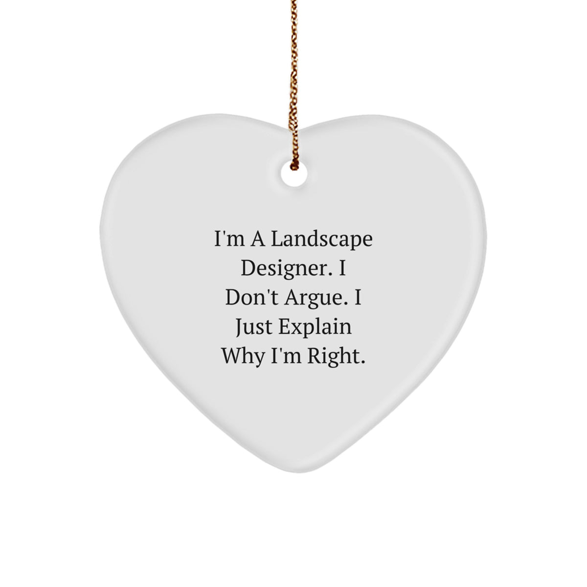 Landscape Designer Gifts Funny Heart Ornament from Friends, Gifts for Landscape Designer, Men, or Women, Christmas Unique Presents - Image 1