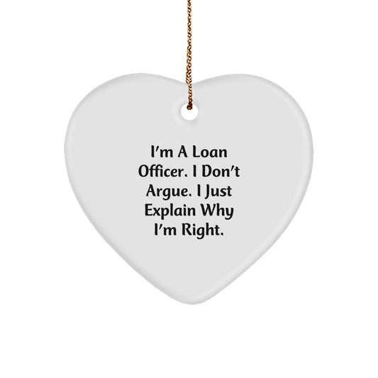 Funny Loan Officer Heart Ornament Gifts from Friends to Men - Christmas Unique Gifts for Loan Officer - Image 1