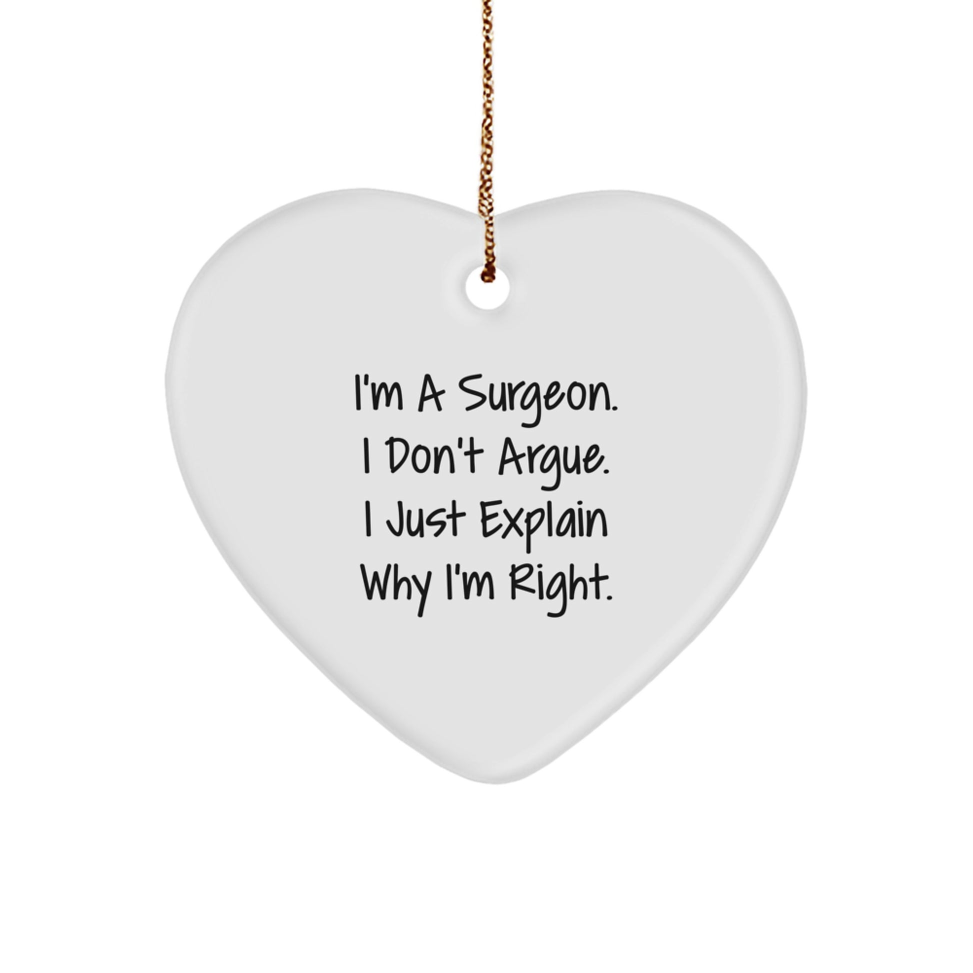 Funny Surgeon Gifts from Friends, Gifts for Surgeon, Heart Ornament, Christmas Unique Gifts - Image 1