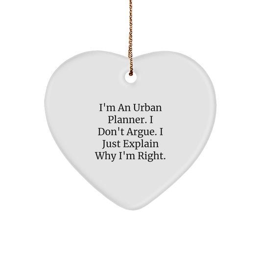 Funny Urban Planner Christmas Unique Gifts from Friends to Urban Planner Men with Heart Ornament Quote - I'm An Urban Planner. - Image 1