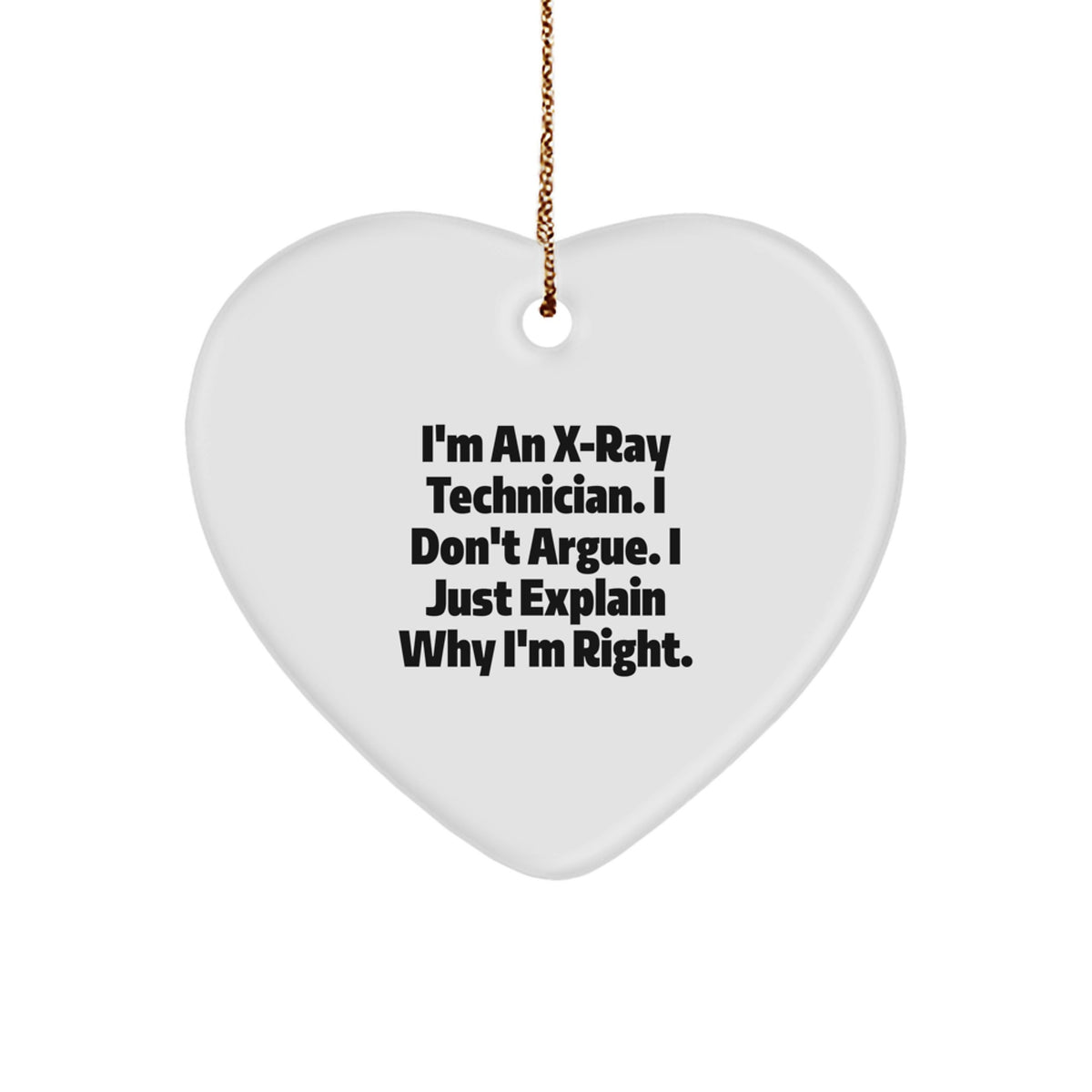 Funny X-Ray Technician Gifts from Friends, Coworkers, or Family - Heart Ornament for X-Ray Technician, Christmas Unique Gifts - Image 1