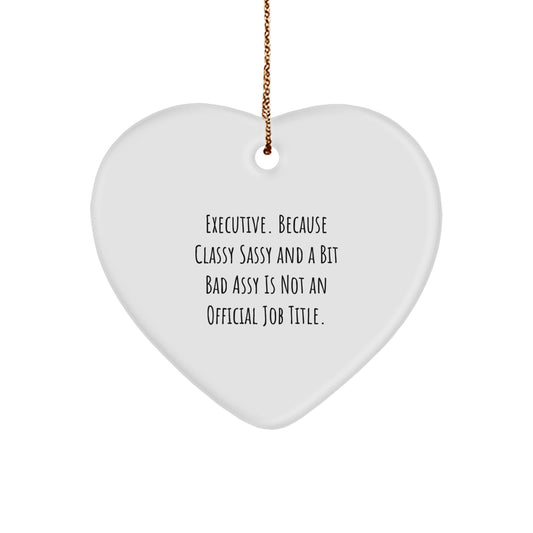 Funny Executive Heart Ornament Gifts from Friends for Executive Men Women Coworkers Unique Christmas Home Decor - Image 1
