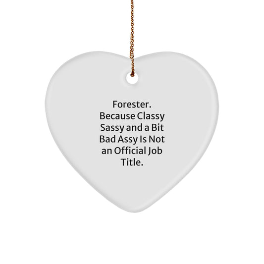 Christmas Gift for Her Forester Bold Heart Ornament PresentXX - Image 1