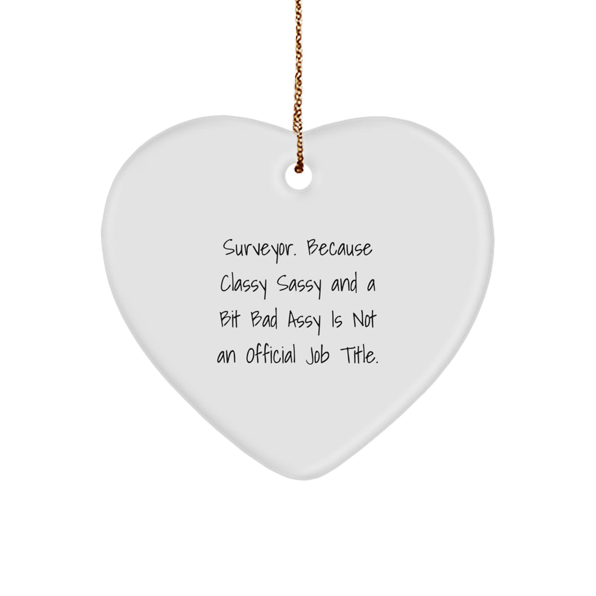 Funny Surveyor Gifts from Friends, Heart Ornament for Men, Women, or Coworkers, Christmas Unique Presents - Image 1