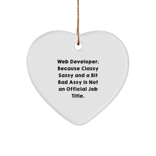 Funny Web Developer Gifts from Friends - Heart Ornament for Men, Perfect for Christmas Unique Gifts - Image 1