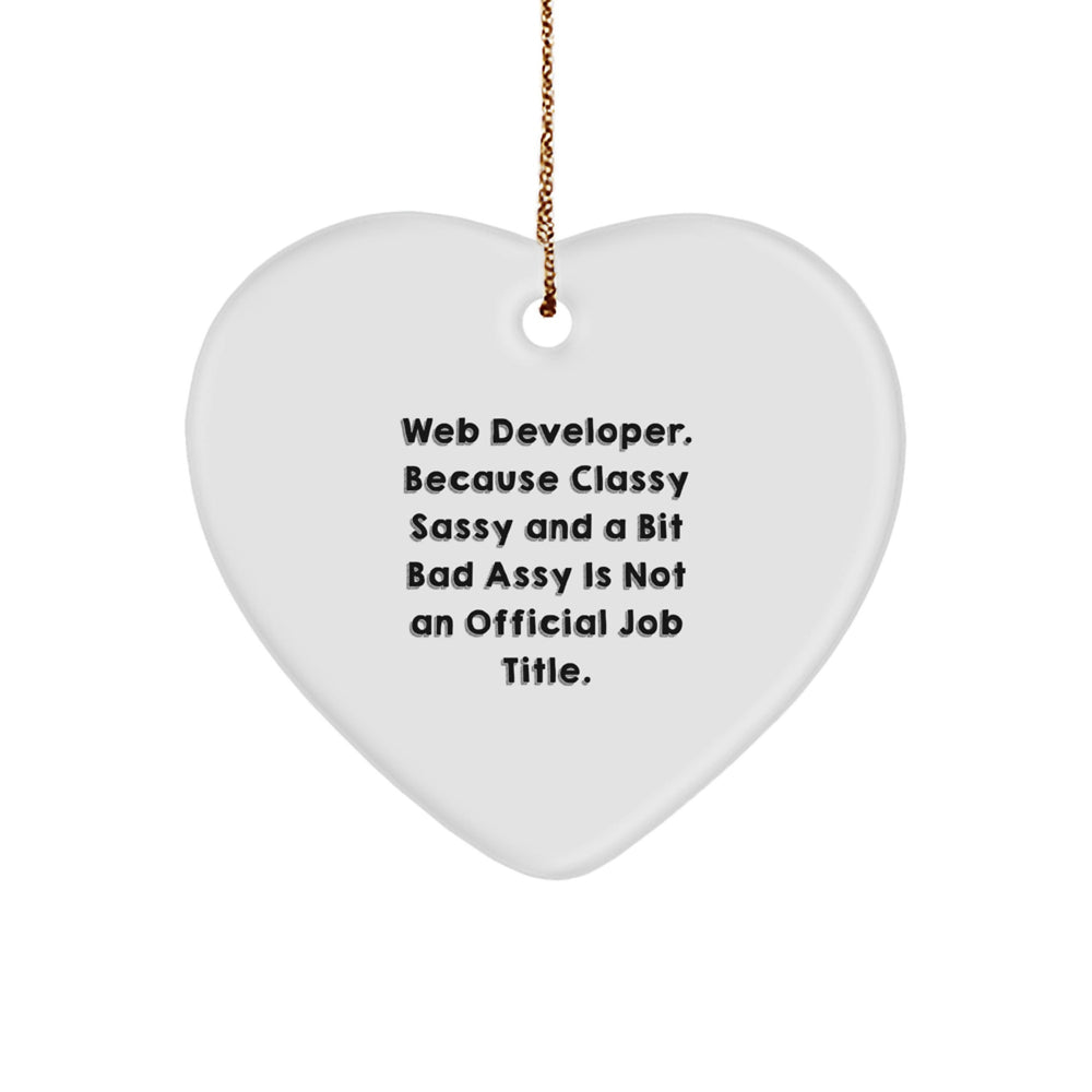 Funny Web Developer Gifts from Friends - Heart Ornament for Men, Perfect for Christmas Unique Gifts - Image 1
