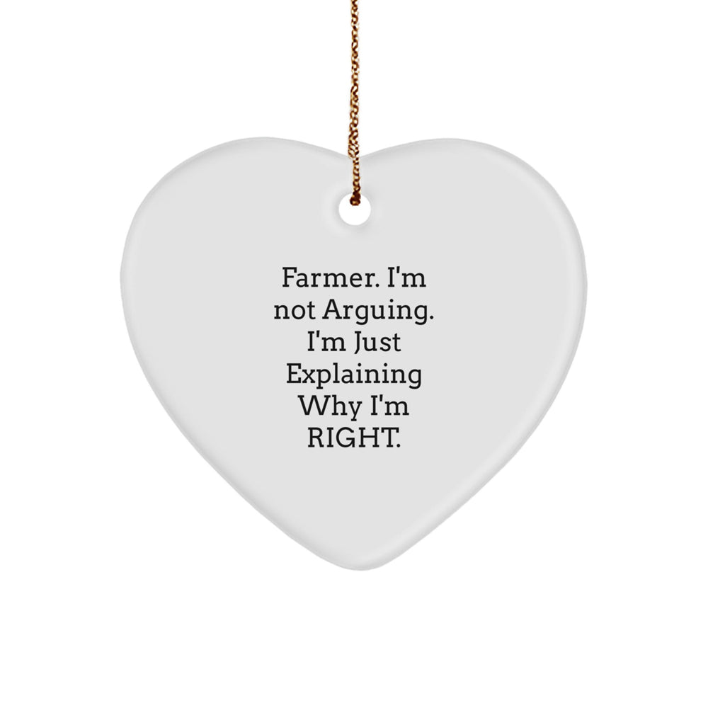 Funny Farmer Gifts from Friends, Heart Ornament for Farmer Men, Christmas Unique Presents, Gifts for Farmer - Image 1