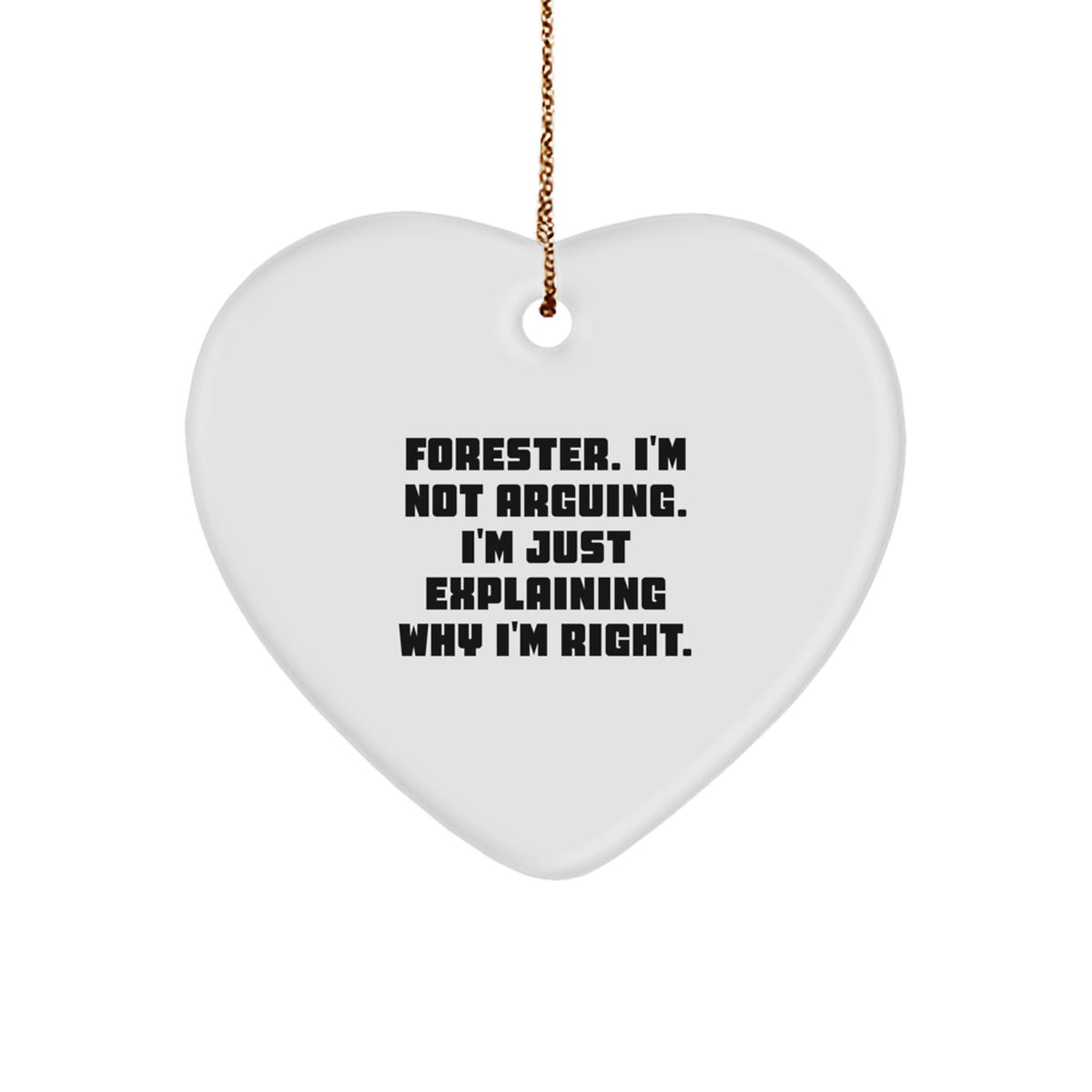 Forester Gifts, Funny Heart Ornament, I'm Not Arguing, Christmas Unique Gifts from Friends to Forester - Image 1