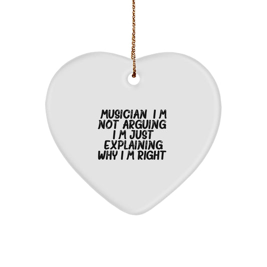 Musician Gifts: Heart Ornament with Funny Quote for Christmas - Image 1