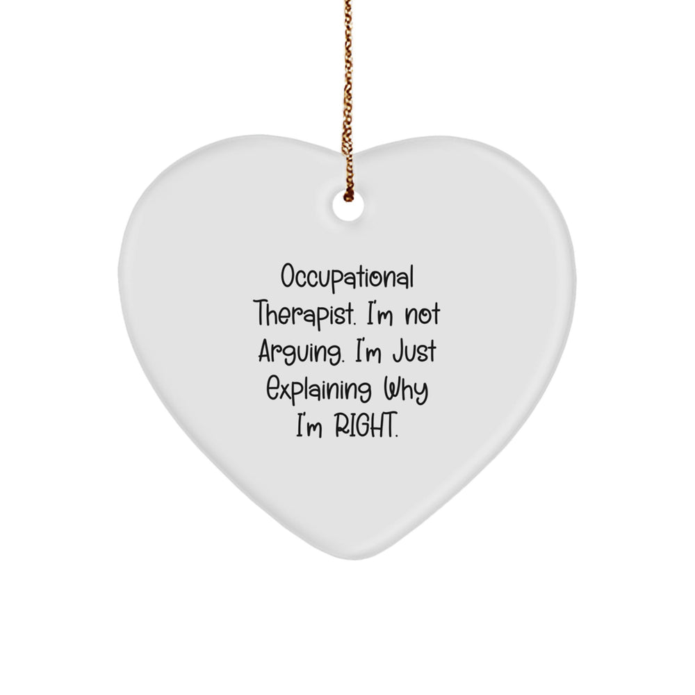 Funny Occupational Therapist Gifts from Family, Friends, or Coworkers - 'I'm Not Arguing. I'm Just Explaining Why I'm Right.' Heart Ornament for Christmas - Image 1