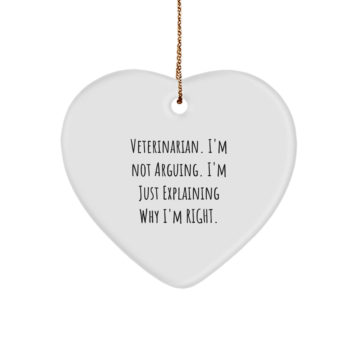 Funny Veterinarian Gifts from Friends for Christmas, Heart Ornament with Inspiring Quote, Cute Vet Office Decor - Image 1