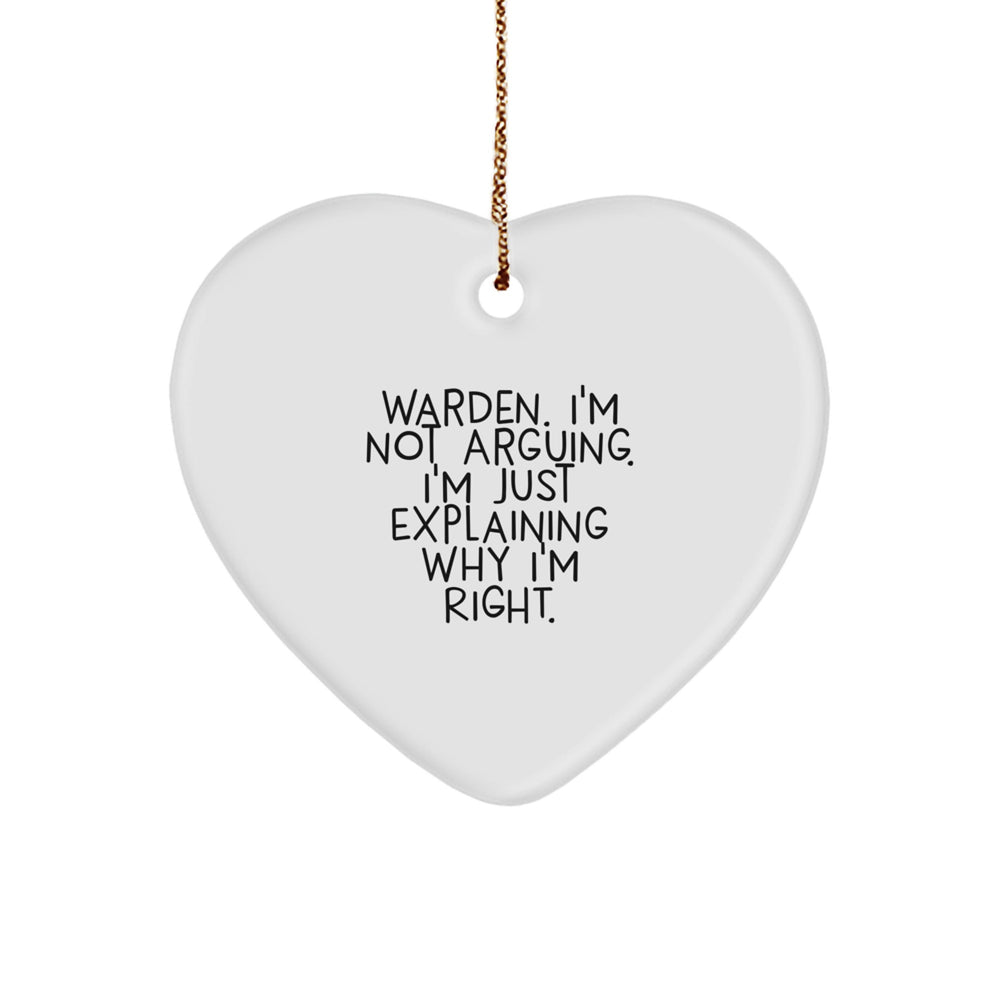 Warden's Humorous Heart Ornament Gifts from Friends - Christmas Unique Gifts for Warden - Image 1