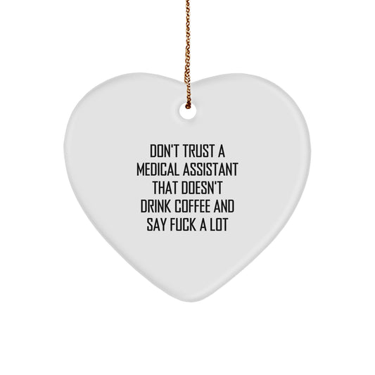 Funny Medical Assistant Gifts, Quirky Heart Ornament, Gifts from Friends for Medical Assistants, Gifts for Medical Assistant Appreciation Christmas - Image 1