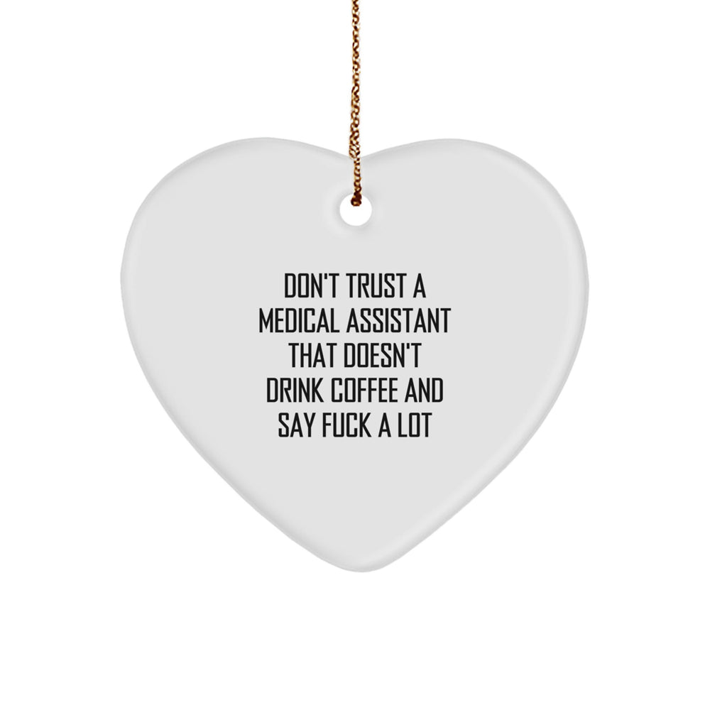 Funny Medical Assistant Gifts, Quirky Heart Ornament, Gifts from Friends for Medical Assistants, Gifts for Medical Assistant Appreciation Christmas - Image 1