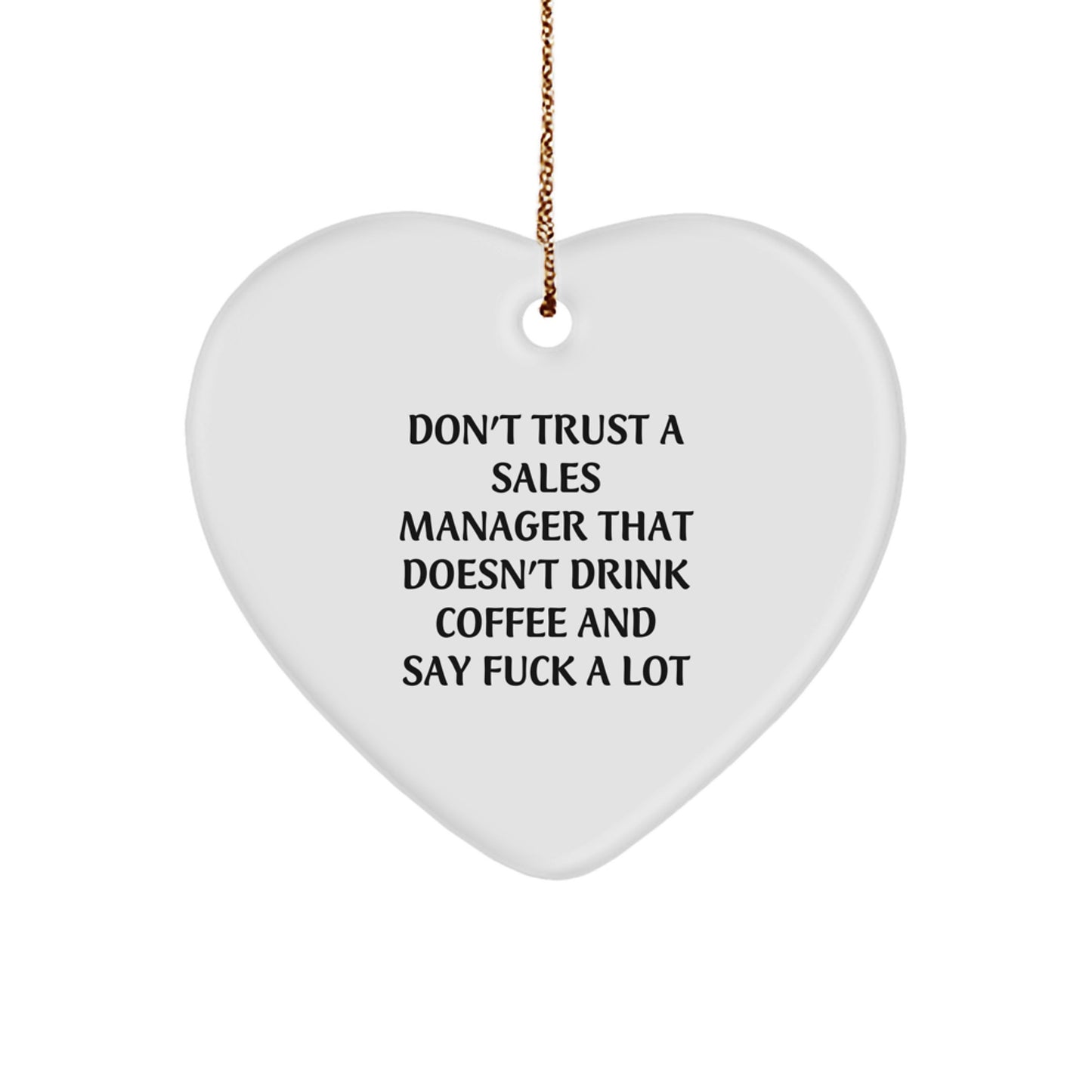 Funny Sales Manager Gifts from Men - Heart Ornament for Sales Manager, Christmas Unique Gifts for Him - Image 1