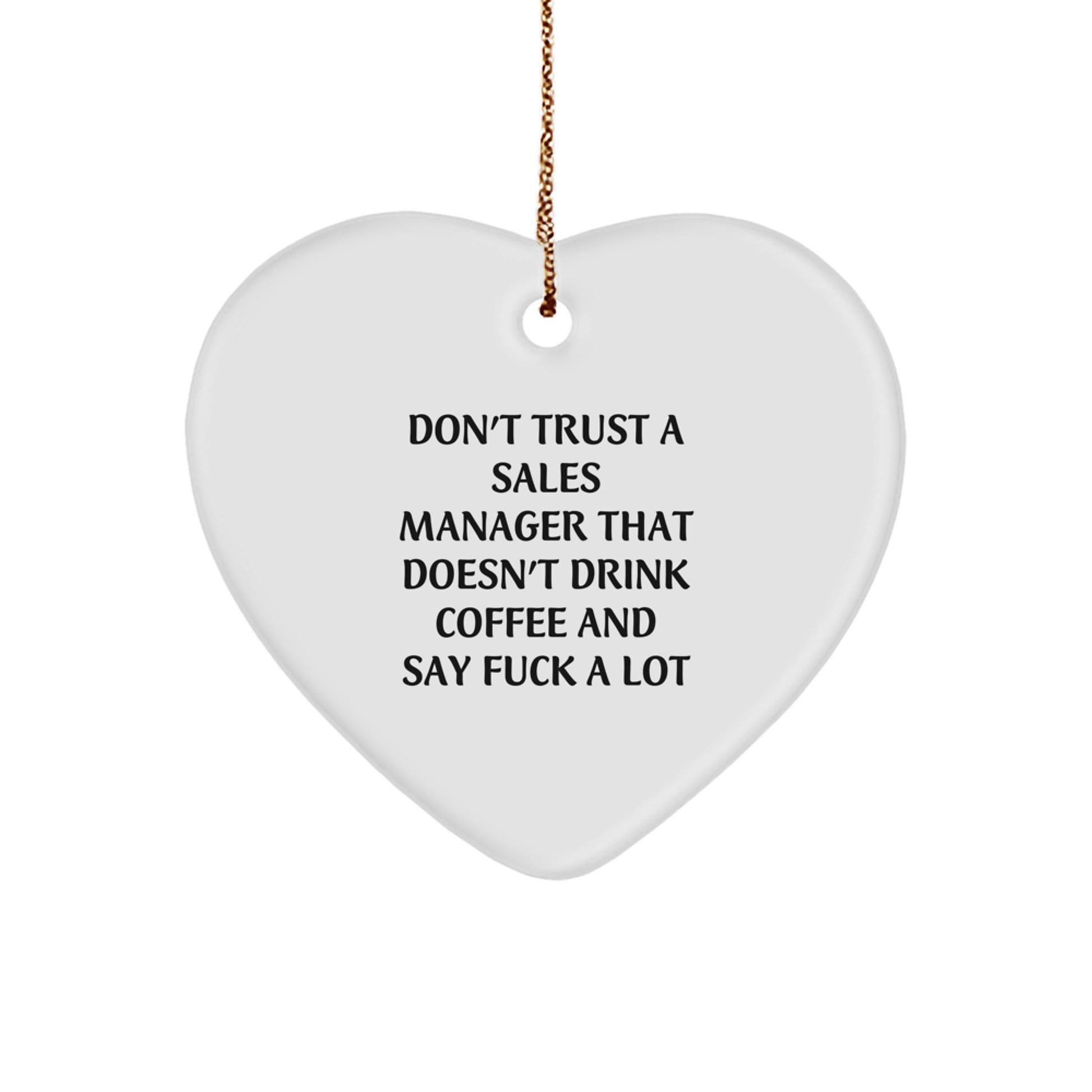 Funny Sales Manager Gifts from Men - Heart Ornament for Sales Manager, Christmas Unique Gifts for Him - Image 1