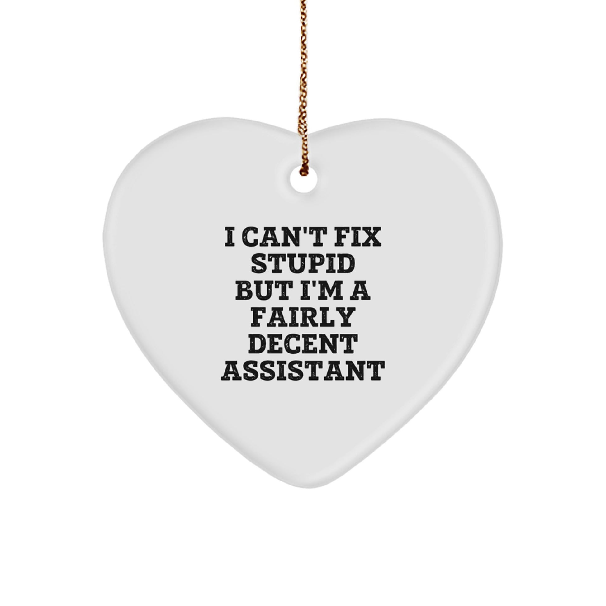 Funny Assistant Gifts - I Can't Fix Stupid But I'm A Fairly Decent Heart Ornament for Christmas - Image 1