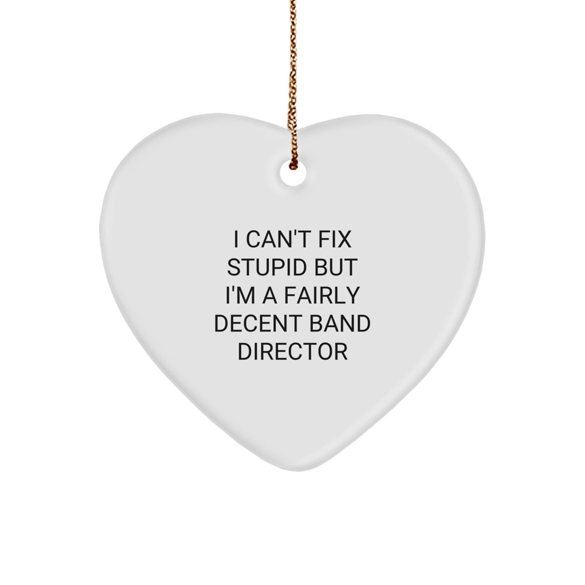 Funny Band Director Gifts for Men - I Can't Fix Stupid Heart Ornament Gifts from Family, Friends, or Coworkers for Christmas Unique Gifts - Image 1