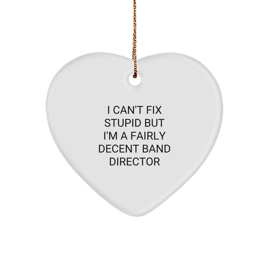 Funny Band Director Gifts for Men - I Can't Fix Stupid Heart Ornament Gifts from Family, Friends, or Coworkers for Christmas Unique Gifts - Image 1