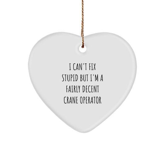 Funny Crane Operator Gifts for Men, Heart Ornament, Christmas Unique Presents from Men to Friends, Coworkers, Family - Image 1