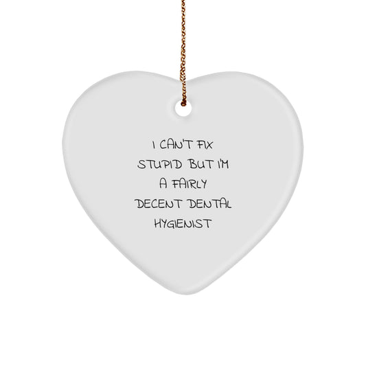 Funny Dental Hygienist Gifts from Friends and Family - Heart Ornament for Christmas - Image 1