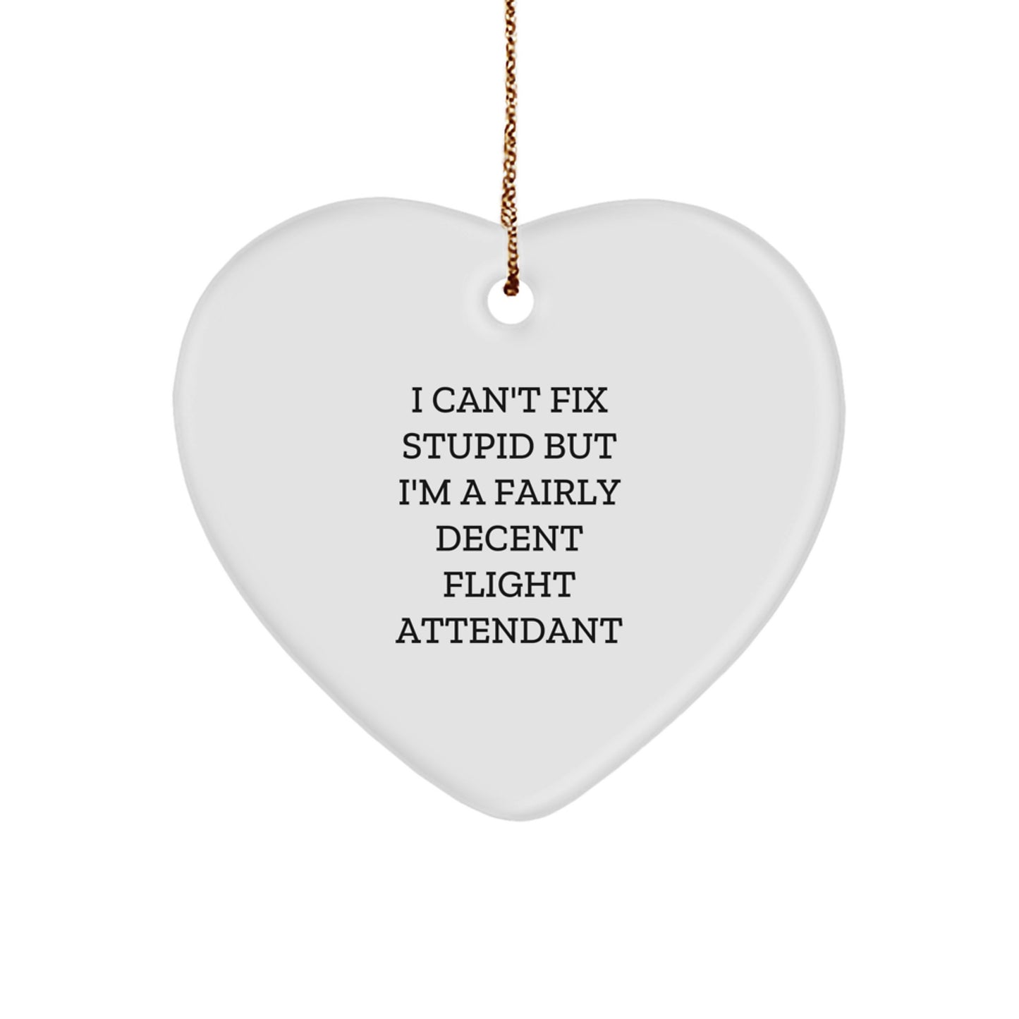 Funny Flight Attendant Heart Ornament Gifts from Friends for Men Women Coworkers Family | Inspirational Christmas Unique - Image 1