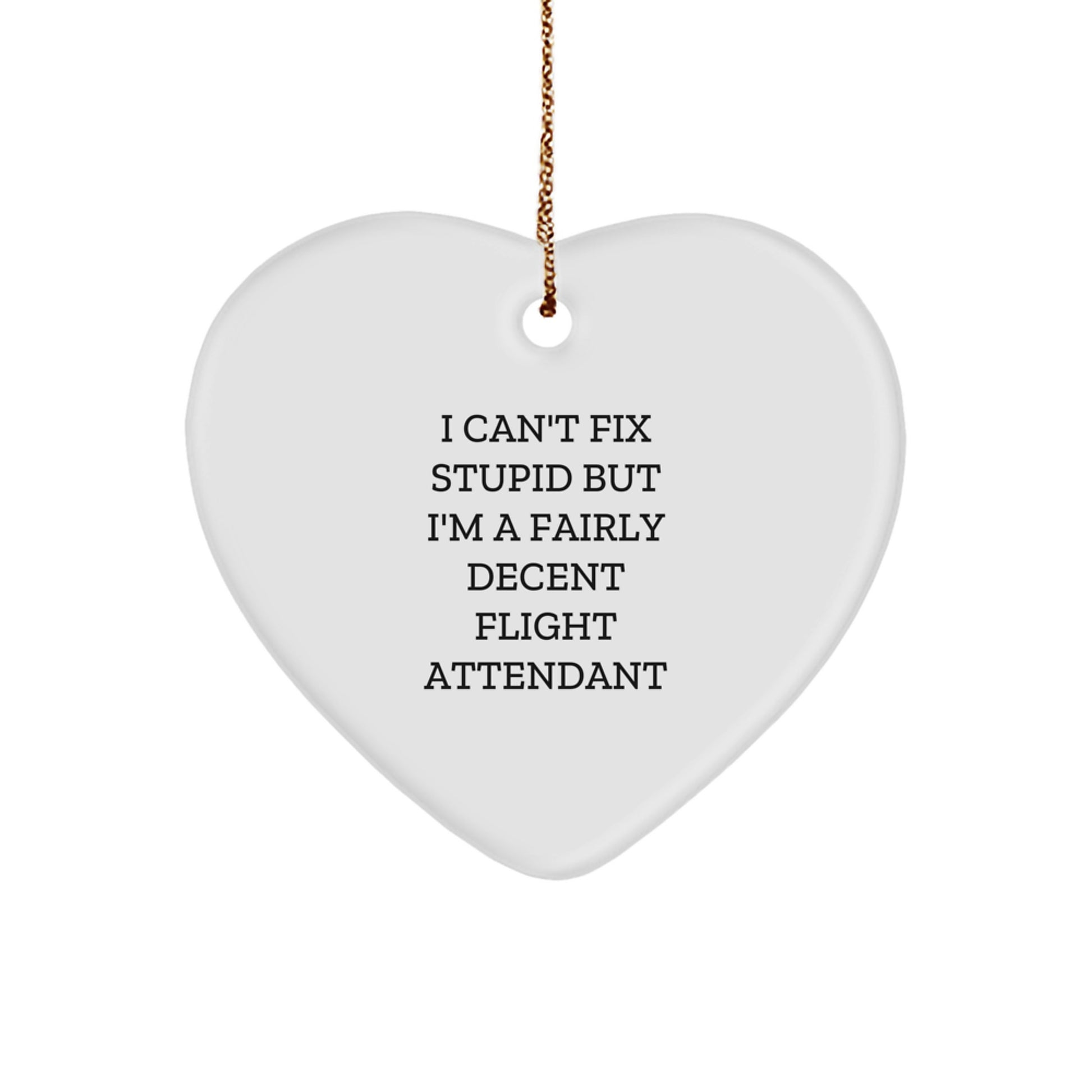 Funny Flight Attendant Heart Ornament Gifts from Friends for Men Women Coworkers Family | Inspirational Christmas Unique - Image 1