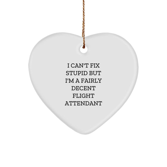 Funny Flight Attendant Heart Ornament Gifts from Friends for Men Women Coworkers Family | Inspirational Christmas Unique - Image 1