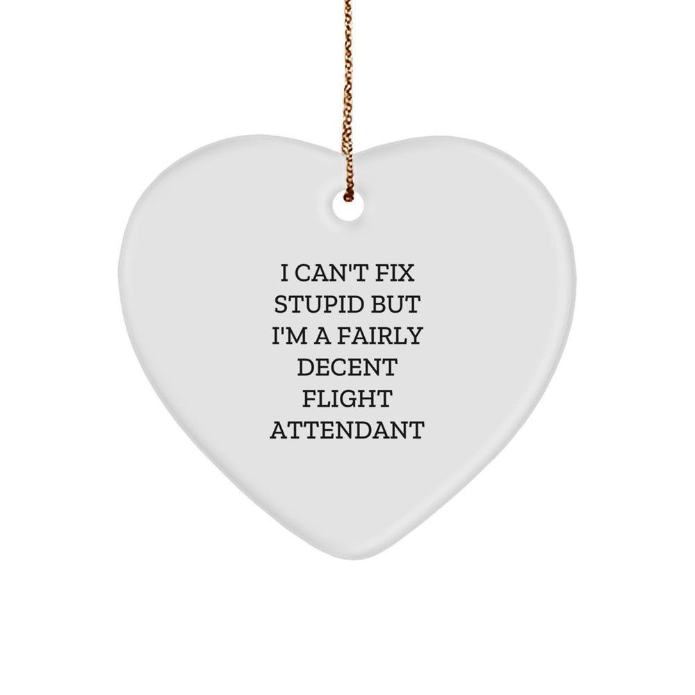Funny Flight Attendant Heart Ornament Gifts from Friends for Men Women Coworkers Family | Inspirational Christmas Unique - Image 1