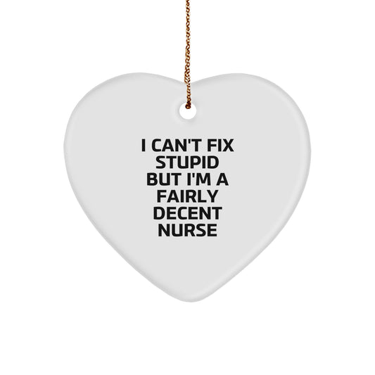 Nurse Heart Ornament Gifts from Friends to Nurse, Funny Christmas Ornament - Image 1