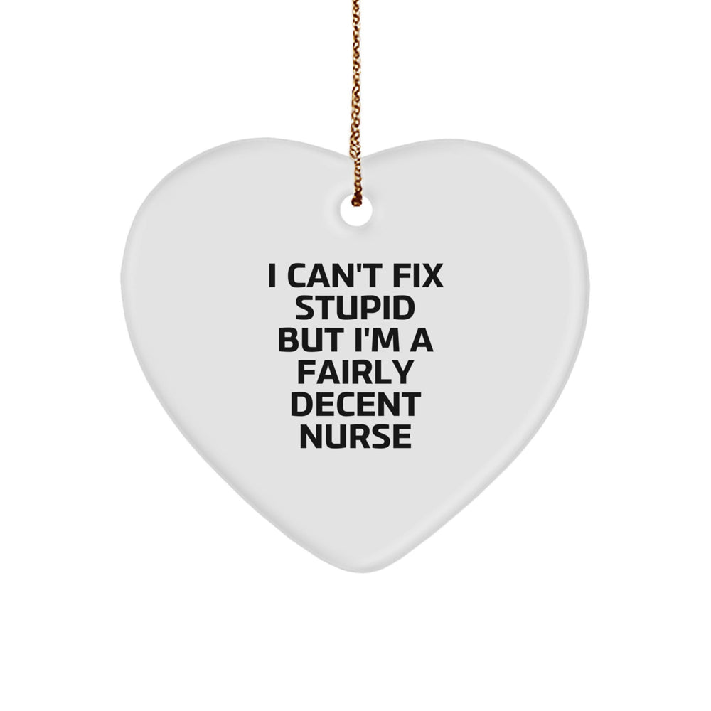 Nurse Heart Ornament Gifts from Friends to Nurse, Funny Christmas Ornament - Image 1