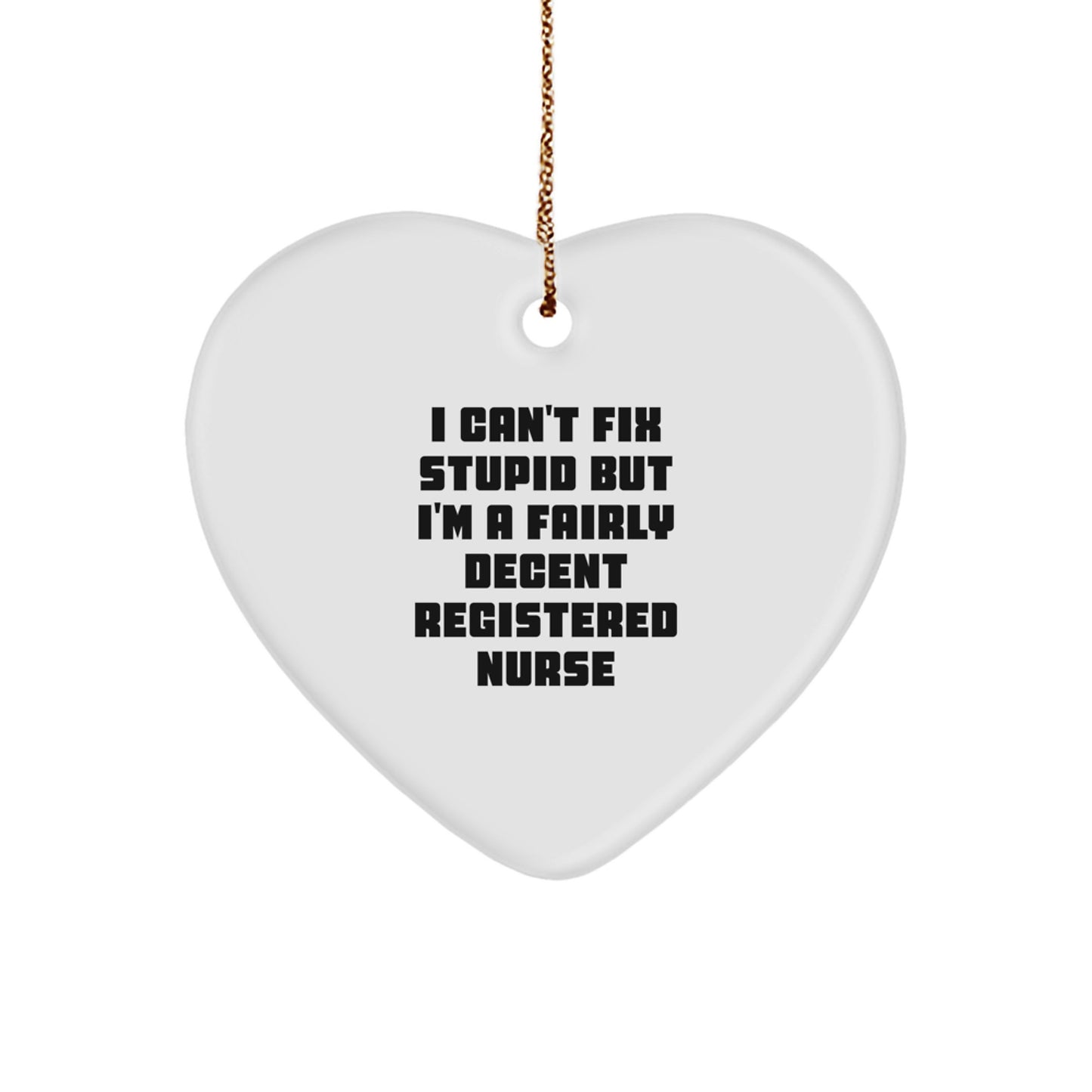 Funny Registered Nurse Gifts for Christmas Unique Heart Ornament from Friends - Image 1