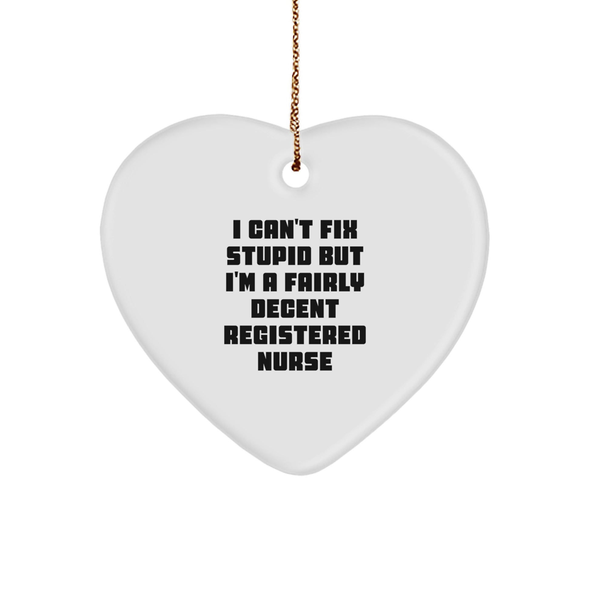 Funny Registered Nurse Gifts for Christmas Unique Heart Ornament from Friends - Image 1