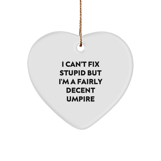 Funny Umpire Gift for Men, Umpire Heart Ornament, Christmas Unique Gifts from Friends - Image 1