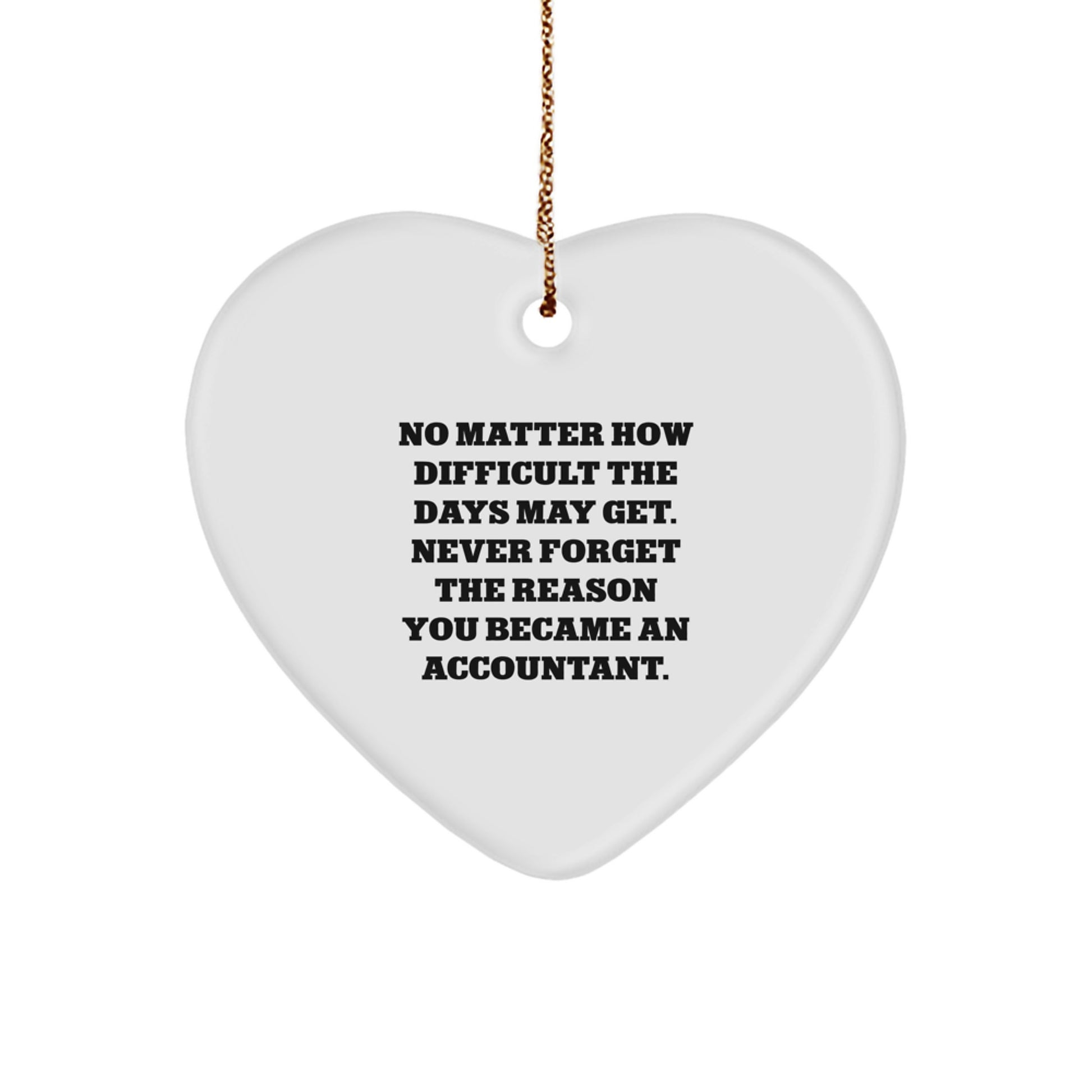 Funny Accountant Gifts from Friends for Christmas Unique Heart Ornament - Image 1
