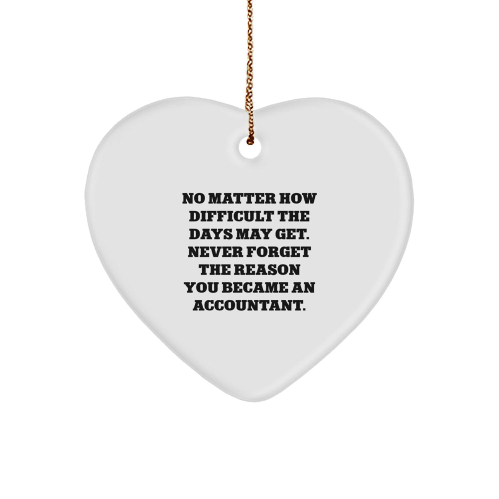 Funny Accountant Gifts from Friends for Christmas Unique Heart Ornament - Image 1