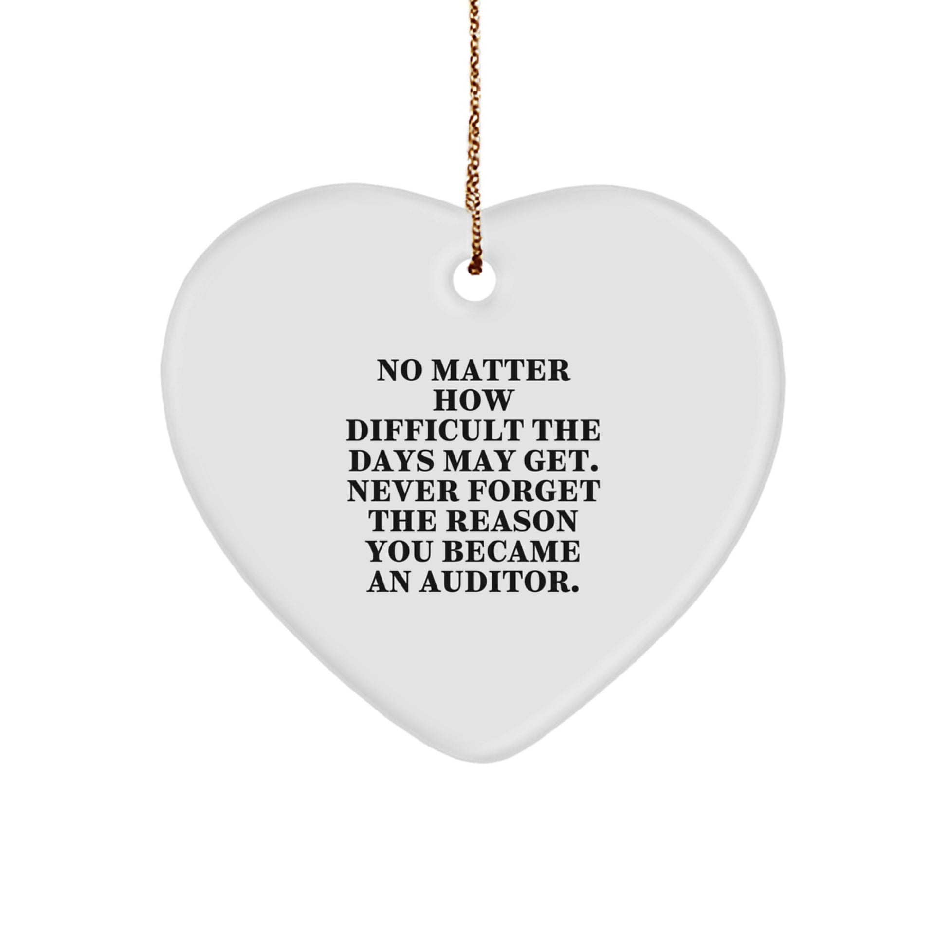 Funny Auditor Christmas Unique Gifts from Friends, Inspirational Heart Ornament for Auditor Men, Never Forget Why You Became an Auditor - Image 1