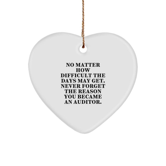 Funny Auditor Christmas Unique Gifts from Friends, Inspirational Heart Ornament for Auditor Men, Never Forget Why You Became an Auditor - Image 1